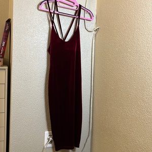 Burgundy/ red velvet dress